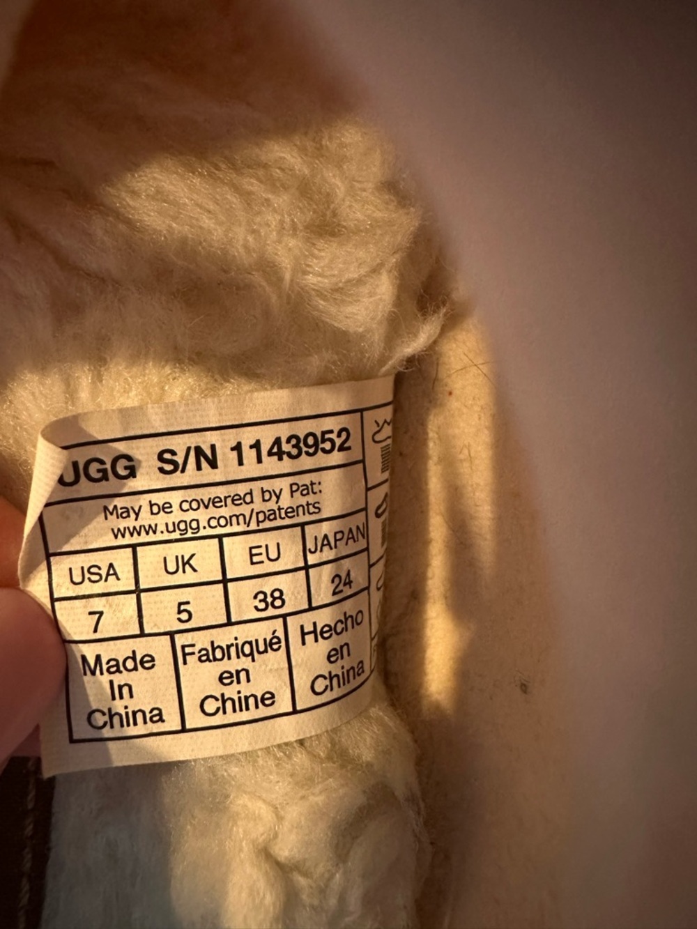 UGG Womens Plushy Slipper Natural/Chestnut Adjustable Cord Logo Womens Size 7 - Picture 4 of 11